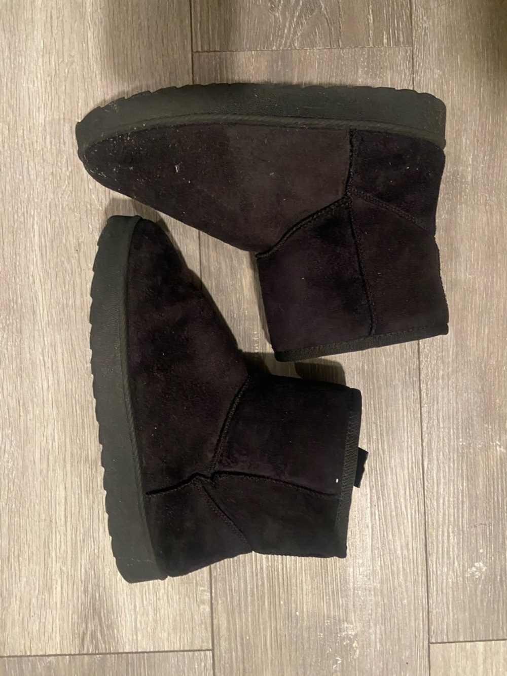 Classic Short Black Suede Winter Boots